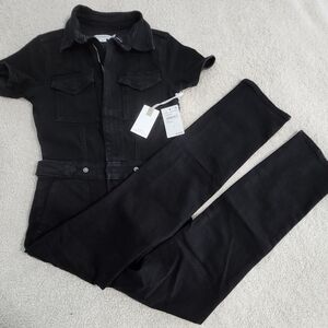 Good American Black Denim Jumpsuit, NWT!!